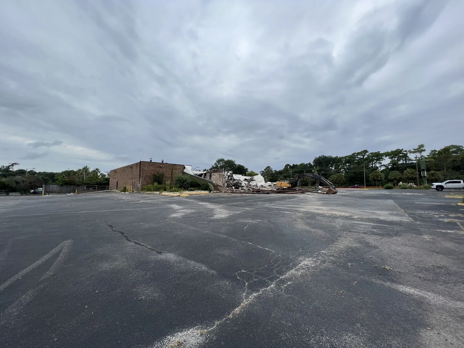 Commercial property cleared after structural demolition