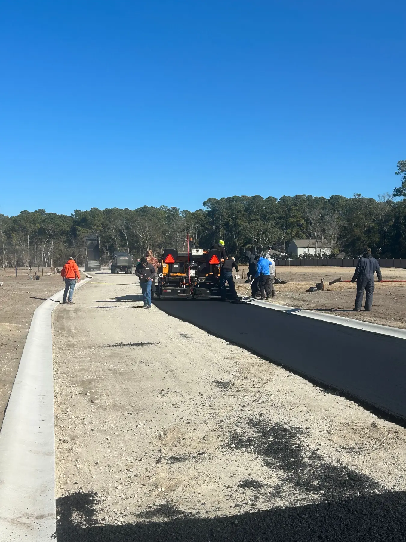 Asphalt paving at a residential development