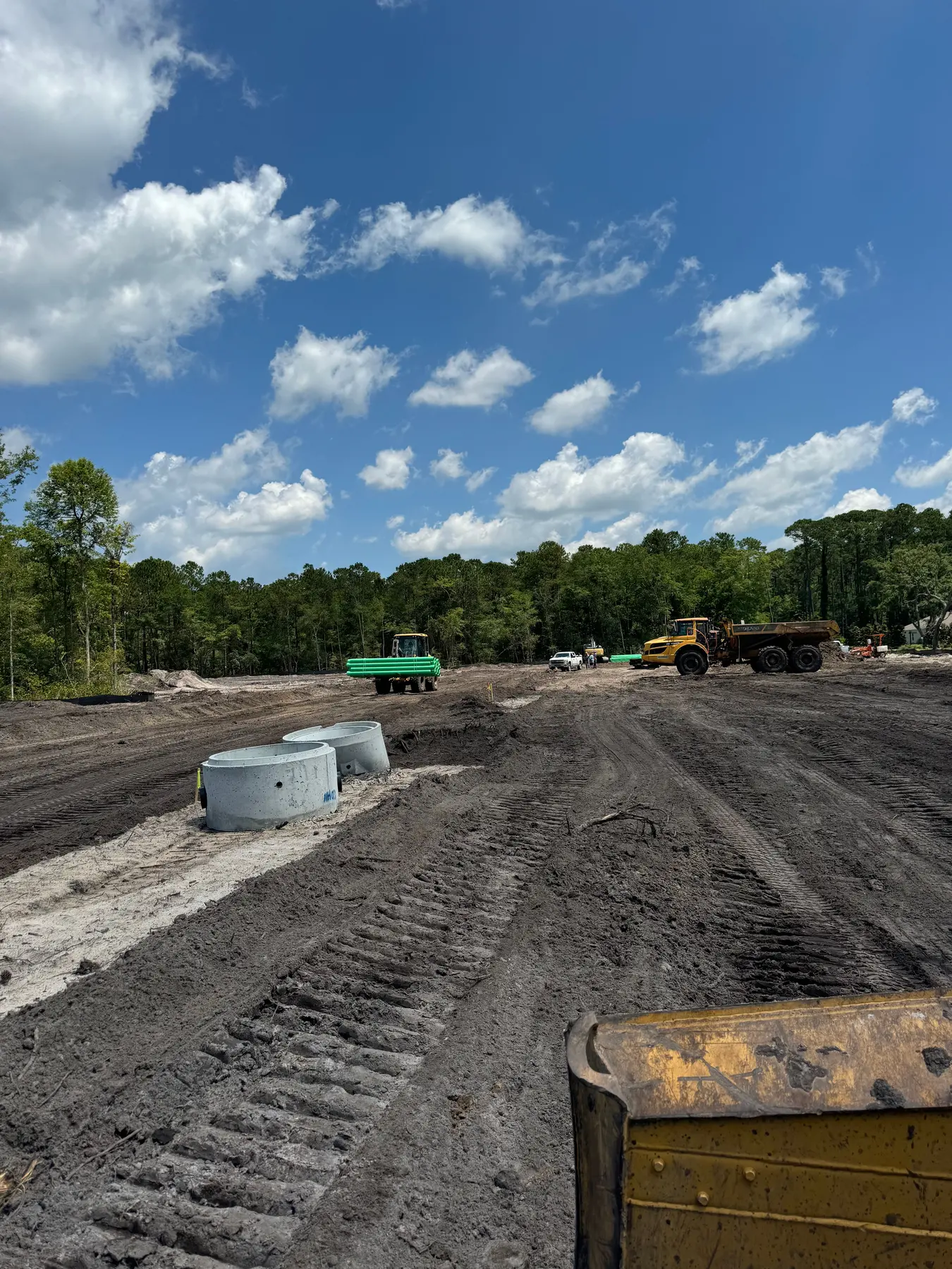 Grading and sewer work at a residential development