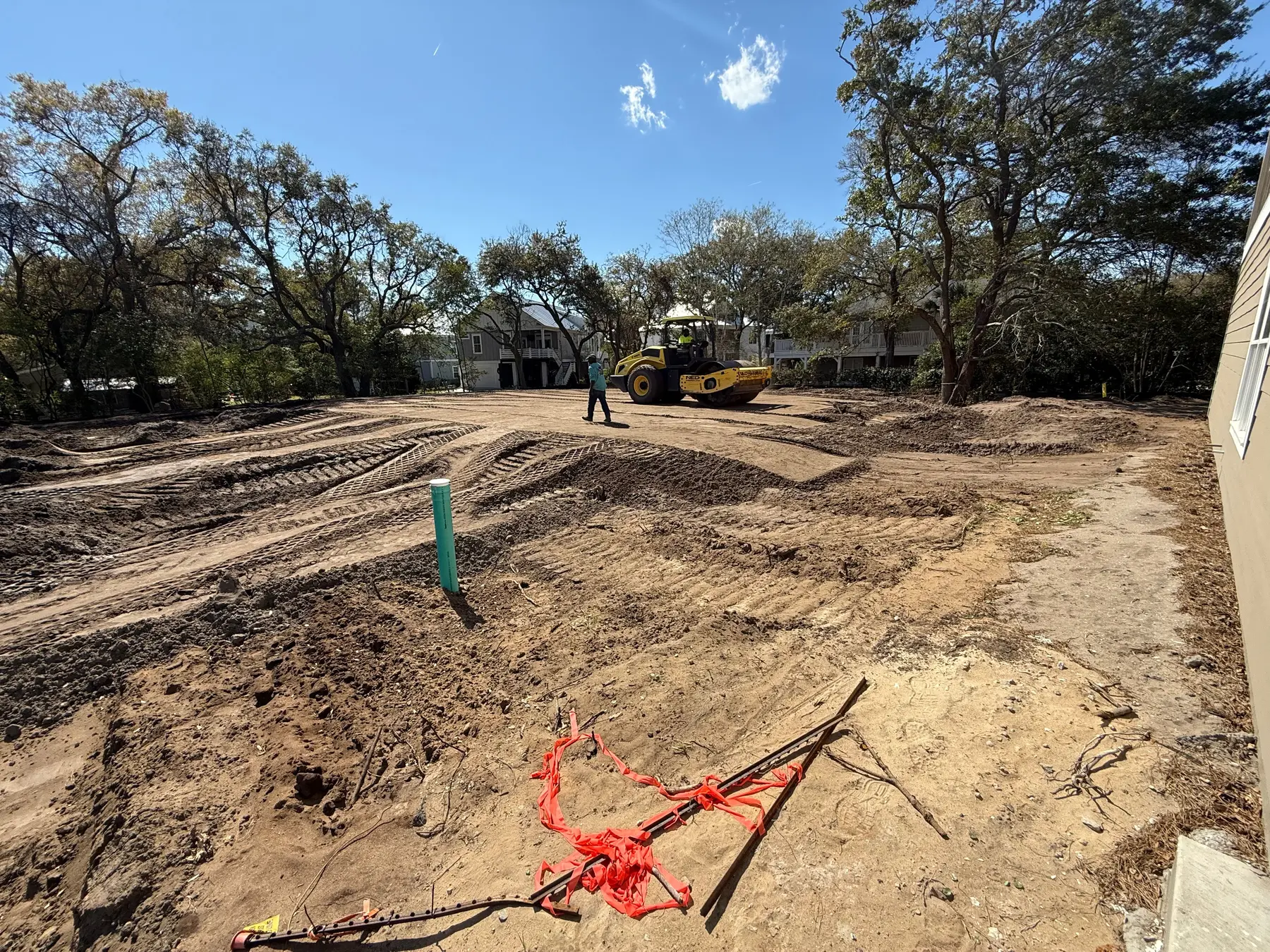 Grading and compaction during a townhouse subdivision expansion